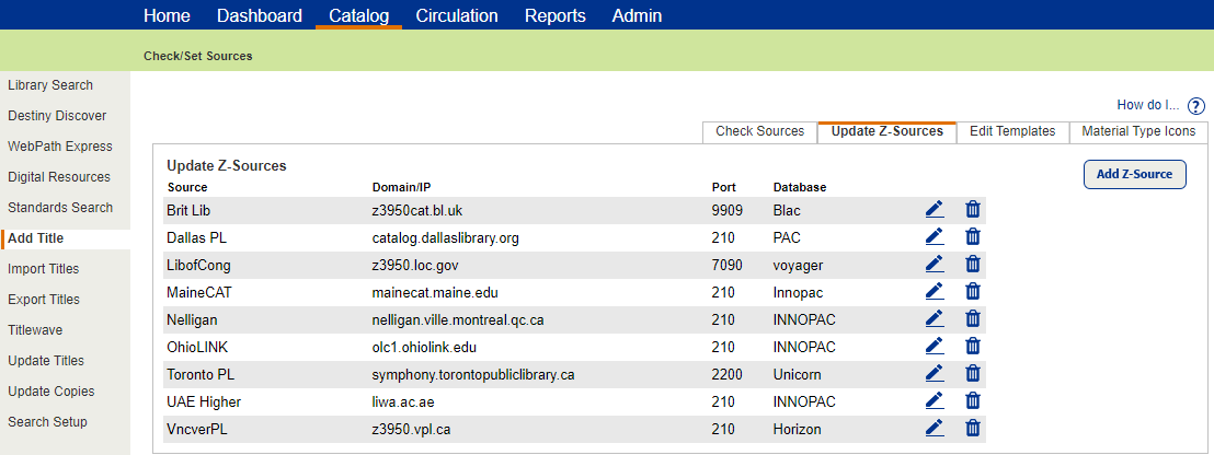 Update Z-Sources sub-tab.